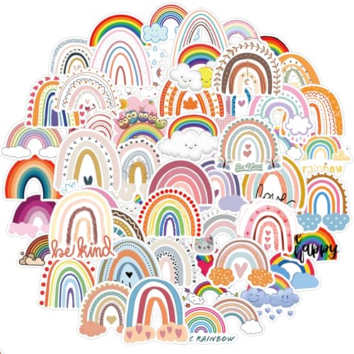 Aozuo 60 Stück Regenbogen Aufkleber,Scrapbook Stickers,Wasserdichte Vinyl Bunte Dekorationsaufkleber Boho Ästhetik für Wasserflaschen Skateboards Laptops Gitarren Tassen Gepäck Telefone Kinder Aozuo 60 Stück Regenbogen Aufkleber,Scrapbook Stickers,Wasserdichte Vinyl Bunte Dekorationsaufkleber Boho Ästhetik für Wasserflaschen Skateboards Laptops Gitarren Tassen Gepäck Telefone Kinder von AOZUO