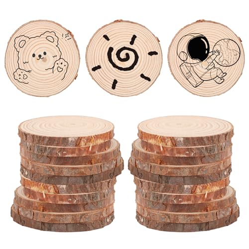 APACALI 100 Stück Holzscheiben, 5-6cm Baumscheiben mit Rinde, Holzscheiben Zum Basteln Ohne Loch, Rund Holz Log Scheiben, Unvollendete Holzkreise für DIY, Hochzeit, Mittelstücke Weihnachten Dekoration APACALI 100 Stück Holzscheiben, 5-6cm Baumscheiben mit Rinde, Holzscheiben Zum Basteln Ohne Loch, Rund Holz Log Scheiben, Unvollendete Holzkreise für DIY, Hochzeit, Mittelstücke Weihnachten Dekoration von APACALI