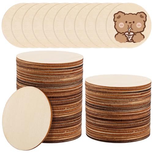 APACALI 100 Stück Holzscheiben zum Basteln, 7.6cm Runde Holzscheiben, 3 mm Dick Baumscheiben, Holzbrettchen rund, Unvollendete Holzkreise für DIY, Hochzeit, Mittelstücke Weihnachten Dekoration APACALI 100 Stück Holzscheiben zum Basteln, 7.6cm Runde Holzscheiben, 3 mm Dick Baumscheiben, Holzbrettchen rund, Unvollendete Holzkreise für DIY, Hochzeit, Mittelstücke Weihnachten Dekoration von APACALI