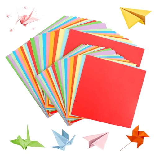 APACALI 1000 Blatt Origami Papier 20 x 20cm, Origami Papier 15 x 15cm, Buntes Faltpapier Quadratisch, Tonpapier Doppelseitig für DIY Bastelprojekte Weihnachten Basteln, 10 Farben von APACALI