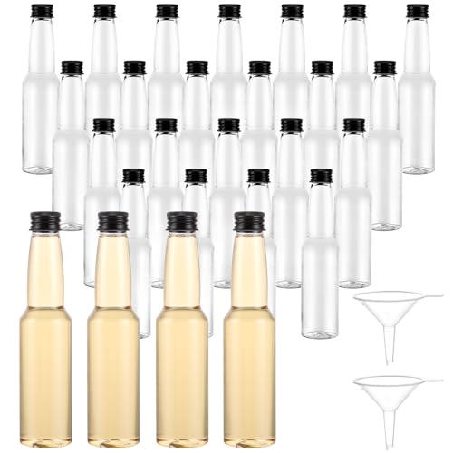 APACALI 20 Stück Kleine Flaschen zum Befüllen, 150ML Mini Likörflaschen mit Schraubverschlüssen und 2 Trichter, Likörflaschen zum Befüllen von Flüssigkeiten für Hochzeiten, Parties von APACALI