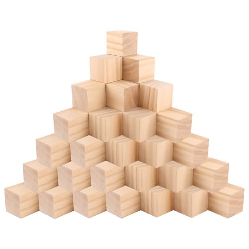 APACALI 30 Stück Holzwürfel 50x50x50mm, Natur Holzwürfel Blanko, Holzblöcke zum Basteln, Quadratische Unbehandelte Holz Würfel für DIY, Stempel, Mathematik, Bausteine, Spielsteine, Puzzle APACALI 30 Stück Holzwürfel 50x50x50mm, Natur Holzwürfel Blanko, Holzblöcke zum Basteln, Quadratische Unbehandelte Holz Würfel für DIY, Stempel, Mathematik, Bausteine, Spielsteine, Puzzle von APACALI