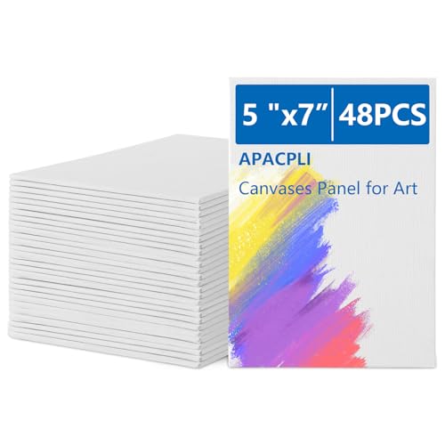 APACALI 48 Stück Leinwand zum Bemalen, 13x18cm Kleine Malkarton, Baumwolle Leinwände zum Malen, Gemälde auf Leinwand, Canvas Panels für Acrylfarbe, Ölfarbe APACALI 48 Stück Leinwand zum Bemalen, 13x18cm Kleine Malkarton, Baumwolle Leinwände zum Malen, Gemälde auf Leinwand, Canvas Panels für Acrylfarbe, Ölfarbe von APACALI