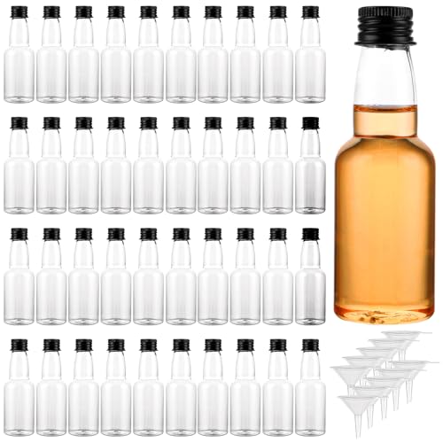 APACALI 50 Stück Kleine Flaschen zum Befüllen, 60ml Schnapsflaschen zum Befüllen, Mini Fläschchen Plastik mit Schraubverschlüssen und 10 Trichter, Likörflaschen von Flüssigkeiten für Hochzeiten APACALI 50 Stück Kleine Flaschen zum Befüllen, 60ml Schnapsflaschen zum Befüllen, Mini Fläschchen Plastik mit Schraubverschlüssen und 10 Trichter, Likörflaschen von Flüssigkeiten für Hochzeiten von APACALI