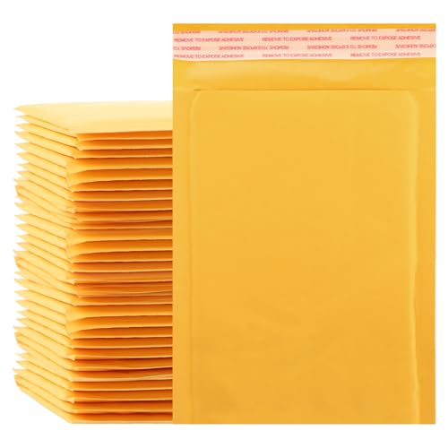 APACALI 50 Stück Versandtaschen A5, Gepolsterte Briefumschläge A5 Luftpolsterumschläge, Versandtaschen mit Luftpolsterfolie, Luftpolstertaschen für Brief, Elektronik, Schmuck von APACALI