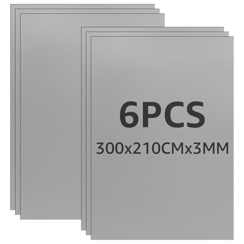 APACALI 6 Stück Stempelgummi für Laser 3 MM, 30x20CM Stempel Gummi zum Lasern A4, Lasergummi Stempelblatt für Lasergravur, Graue Weiche Unterlage für Tinte, Handgefertigte Bastelblöcke von APACALI