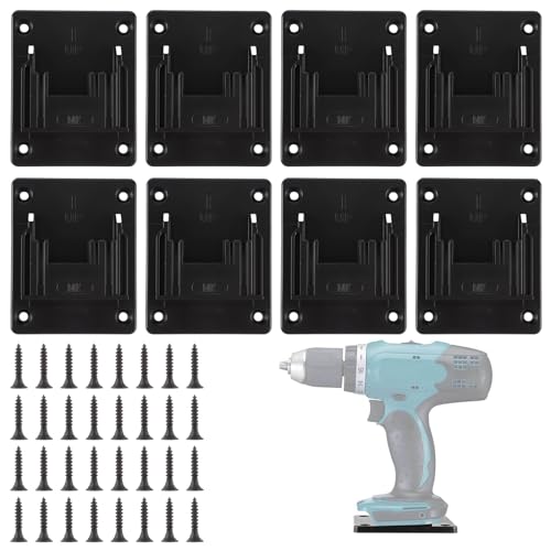 APACALI 8 Stück Wandhalterung Werkzeughalter für makita 18V, Bohren Elektrowerkzeuge Bohrerhalter, Batteriehalter mit 32 Schrauben, Maschinenhalter Werkstatt Speicherung, Schwarz, 14.4-18V APACALI 8 Stück Wandhalterung Werkzeughalter für makita 18V, Bohren Elektrowerkzeuge Bohrerhalter, Batteriehalter mit 32 Schrauben, Maschinenhalter Werkstatt Speicherung, Schwarz, 14.4-18V von APACALI