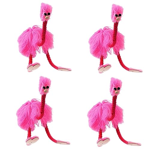 Strauß-Marionette, Performance-Marionette, Vogel-Marionette, Puppenspiel, Tierpuppe, Strauße, Puppen, Vogelpuppe, Bidoof, lustige Figur, Bastelanleitung aus Kiefernholz (Color : Pink*4pcs, Size : 32 von APANSHJY