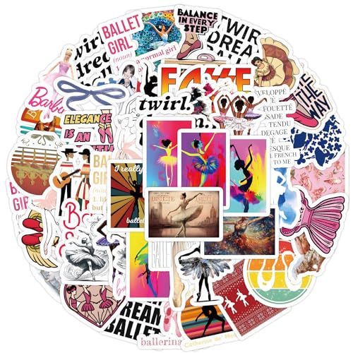 APAREAL Ballett Sticker 50 Stück, Wasserfeste Vinyl Aufkleber für Laptop Fahrrad Skateboard Scrapbooking Koffer Auto Motorrad Snowboard Aesthetic Choreographie Aufkleber APAREAL Ballett Sticker 50 Stück, Wasserfeste Vinyl Aufkleber für Laptop Fahrrad Skateboard Scrapbooking Koffer Auto Motorrad Snowboard Aesthetic Choreographie Aufkleber von APAREAL