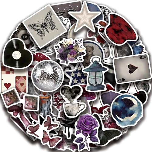 APAREAL Downtown Girl Aufkleber 50 Stück, Vintage Dark Anime Stickers für Laptop Koffer Scrapbooking Kindle Journal Helm MacBook Fahrrad Skateboard, Wasserfeste Graffiti Decals von APAREAL