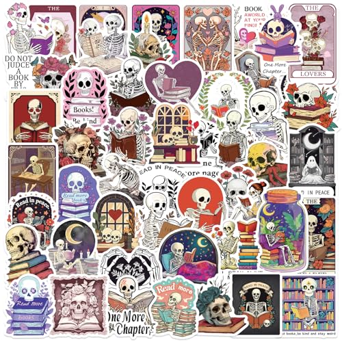 APAREAL Lesung Sticker Set 50 Stück, Graffiti Skull Aufkleber für Kindle Laptop Journal Scrapbook Skateboard Motorrad Fahrrad Koffer, Wasserfeste Vinyl Lustig Decals APAREAL Lesung Sticker Set 50 Stück, Graffiti Skull Aufkleber für Kindle Laptop Journal Scrapbook Skateboard Motorrad Fahrrad Koffer, Wasserfeste Vinyl Lustig Decals von APAREAL