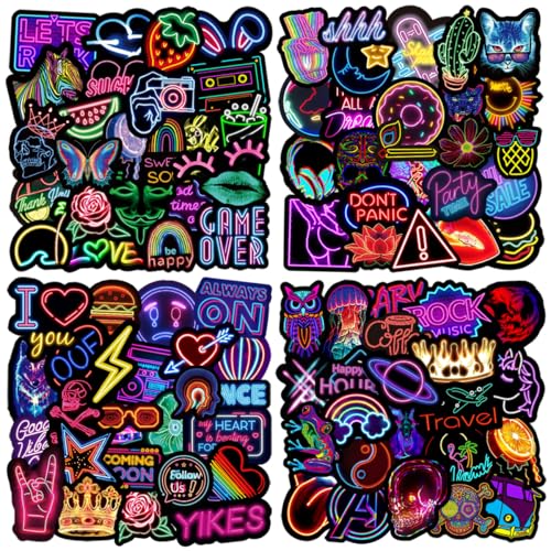 APAREAL Neon Sticker Set 200 Stück, Wasserfeste Graffiti Aufkleber für Laptop MacBook Fahrrad Journal Kindle Skateboard Motorrad Snowboard Koffer, Lustig Vinyl Decals für Teenager und Erwachsene APAREAL Neon Sticker Set 200 Stück, Wasserfeste Graffiti Aufkleber für Laptop MacBook Fahrrad Journal Kindle Skateboard Motorrad Snowboard Koffer, Lustig Vinyl Decals für Teenager und Erwachsene von APAREAL