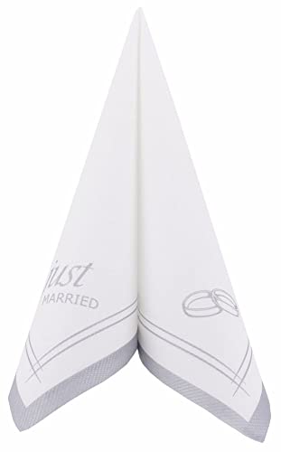 APARTina Airlaid Servietten Hochzeit stoffähnlich 40 x 40 cm 1/4-Falz - Just married in Silber, Hochzeitsserviette, stoffähnliche Einweg Serviette Trauung APARTina Airlaid Servietten Hochzeit stoffähnlich 40 x 40 cm 1/4-Falz - Just married in Silber, Hochzeitsserviette, stoffähnliche Einweg Serviette Trauung von APARTina