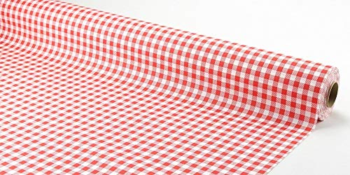 APARTina Papiertischdecke Rolle stoffähnlich rot weiß kariert 1 m x 20 m - Design Landhaus rot von APARTina