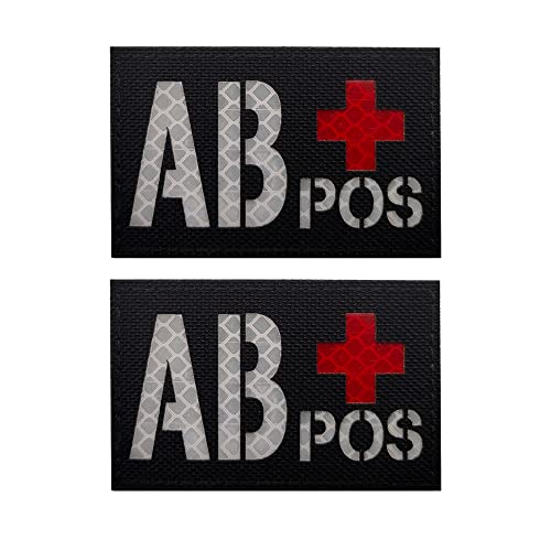 AB POS AB+ Positive Blood Type Infrarot Ir Reflektierende Laser Cut Patches Applikationen Morale Tactical Militär DIY Emblem Armband Abzeichen Dekorativer Patch von APBVIHL