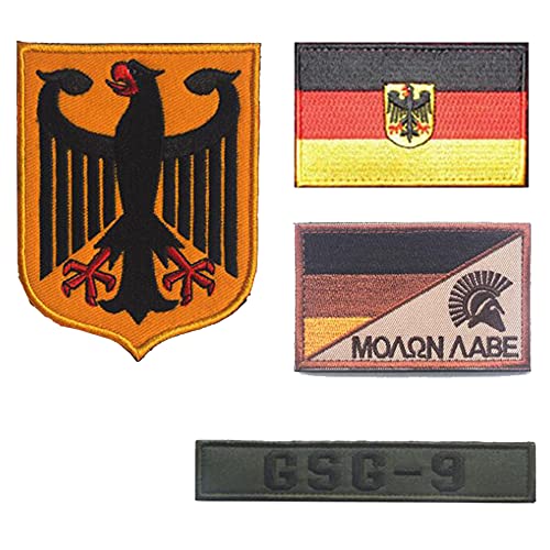 Aufnäher mit Deutschland-Flagge, bestickt, GSG -9 Emblem Deutscher Spartanischer Helm Moral Patch von APBVIHL