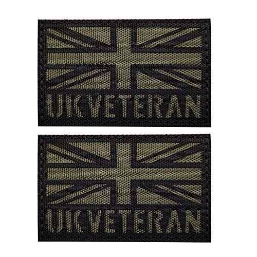 Aufnäher mit britischer Flagge und britischer Veteranen, reflektierender Aufnäher, britische Nationalflagge, zum Aufnähen, taktisches Militär-Emblem von APBVIHL
