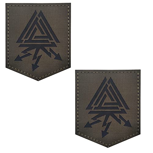 IR Infrarot Reflektierende Patches Valknut Dreieck Symbol Wikinger Pfeil Norse Rune Moral Tactical Militär Patch Embleme Abzeichen Nähen Applikationen von APBVIHL