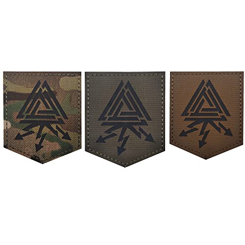 IR Infrarot Reflektierende Patches Valknut Dreieck Symbol Wikinger Pfeil Norse Rune Moral Tactical Militär Patch Embleme Abzeichen Nähen Applikationen von APBVIHL