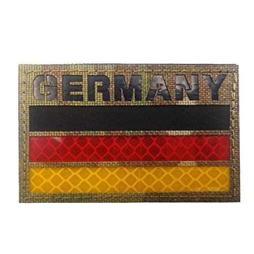 Infrarot Reflektierender IR Deutschland Flagge Patch, Deutschland Nationalflagge DIY Emblem Moral Taktische Militär Armband Abzeichen Dekorative Patches Applikationen mit Klettverschluss Rückseite von APBVIHL