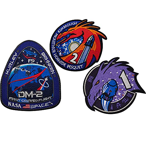 NASA Spacex Crew Dragon F9 DM-2 Mission Patches Morale Tactical Bestickte Patches Nähen Applikationen Dekorative Abzeichen von APBVIHL