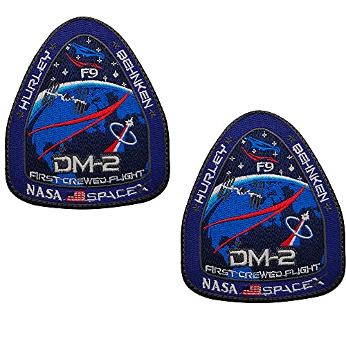 NASA Spacex F9 DM-2 Mission Patches Moral Tactical bestickte Aufnäher Nähen Applikationen Dekorative Abzeichen von APBVIHL