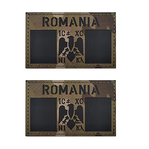 Reflektierender Rumänien-Flaggen-Aufnäher, IR-Infrarot, rumänische Nationalflaggen, DIY-Emblem, Moral, taktisches Militärarmband, Abzeichen, dekorative Patches Applikationen von APBVIHL