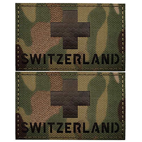 Schweiz Flagge Reflektierende Patches, IR Infrarot Schweizer Flaggen Taktische Militär Moral Abzeichen Applikationen von APBVIHL