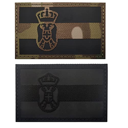 Serbien Flagge Patches IR Infrarot Reflektierende Applikation Patches Serbisch Balkan Stickerei Applikation Patches Taktische Militär Moral Embleme Abzeichen Dekorative Stoff Nähen Patch von APBVIHL