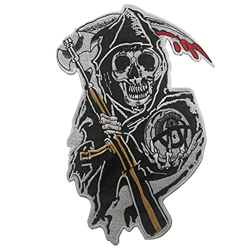 Sons of Anarchy Sensenmann Totenkopf Punk Rocker Rider Motorrad Biker Patches bestickt Nähen Applikationen dekorative Abzeichen von APBVIHL