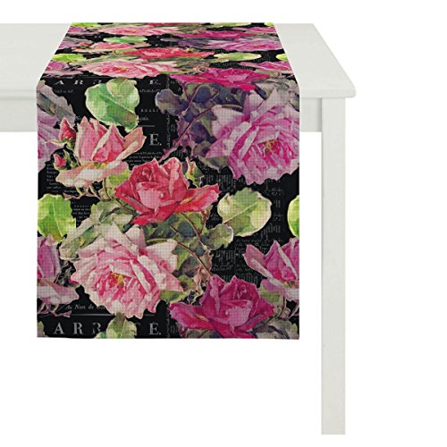 APELT 3039_48x140_60 Tischläufer "3039 Floral" circa 48 x 140 cm, Fb. 60, pink von APELT