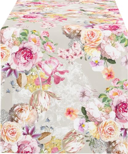 APELT Tischläufer Season grau-rosa Größe 48x140 cm von APELT