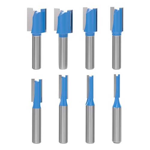 APIELE 8 Stück Nutfräser-Set mit 8mm Schaft Holzfräser - 5/6/8/10/12/14/18/20mm gerade Fräser Router Bits Fräswerkzeugsatz für Holz für die Holzbearbeitung Nut Meißel APIELE 8 Stück Nutfräser-Set mit 8mm Schaft Holzfräser - 5/6/8/10/12/14/18/20mm gerade Fräser Router Bits Fräswerkzeugsatz für Holz für die Holzbearbeitung Nut Meißel von APIELE