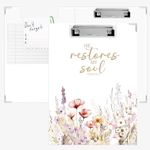 APJYM Christliches Klemmbrett im Boho-Stil mit Stauraum für den Schreibtisch, He Restores My Soul Bibelvers Padfolio mit Klemmbrett für Krankenschwestern, Lehrer, Studenten, Zubehör, 32 x 23,6 cm APJYM Christliches Klemmbrett im Boho-Stil mit Stauraum für den Schreibtisch, He Restores My Soul Bibelvers Padfolio mit Klemmbrett für Krankenschwestern, Lehrer, Studenten, Zubehör, 32 x 23,6 cm von APJYM