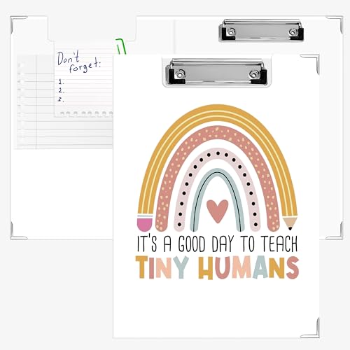 APJYM Lehrer-Wertschätzungsgeschenk-Klemmbrett mit Aufbewahrung für den Schreibtisch, It's A Good Day to Teach Tiny Humans Padfolio mit Klemmbrett für Lehrerbedarf, 32 x 23,6 cm APJYM Lehrer-Wertschätzungsgeschenk-Klemmbrett mit Aufbewahrung für den Schreibtisch, It's A Good Day to Teach Tiny Humans Padfolio mit Klemmbrett für Lehrerbedarf, 32 x 23,6 cm von APJYM