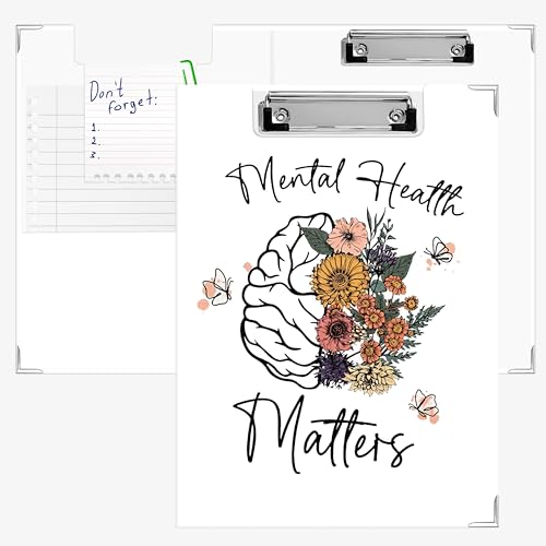 APJYM Mental Health Matters Klemmbrett mit Aufbewahrung für den Schreibtisch, inspirierende Geschenke, Padfolio mit Klemmbrett für Lehrer, Studenten, Therapeuten, Berater, Zubehör, 32 x 23,6 cm APJYM Mental Health Matters Klemmbrett mit Aufbewahrung für den Schreibtisch, inspirierende Geschenke, Padfolio mit Klemmbrett für Lehrer, Studenten, Therapeuten, Berater, Zubehör, 32 x 23,6 cm von APJYM