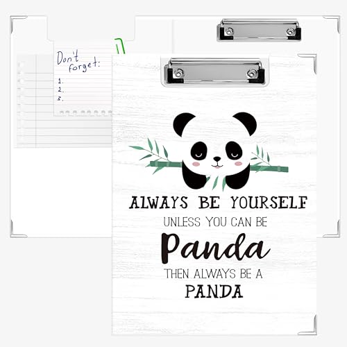 APJYM Niedliches Panda Always Be Yourself Klemmbrett mit Aufbewahrung für den Schreibtisch, Panda-Liebhaber, Geschenke, Padfolio mit Klemmbrett für Krankenschwestern, Lehrer, Studenten, Zubehör, 32 x APJYM Niedliches Panda Always Be Yourself Klemmbrett mit Aufbewahrung für den Schreibtisch, Panda-Liebhaber, Geschenke, Padfolio mit Klemmbrett für Krankenschwestern, Lehrer, Studenten, Zubehör, 32 x von APJYM