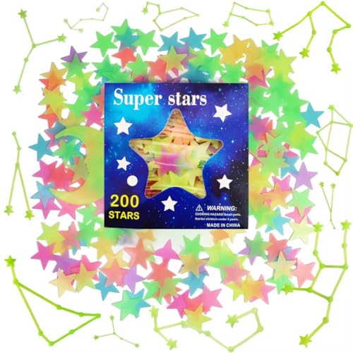 APKOL 213Pcs leuchtsterne kinderzimmer, 3D Sterne Leuchtend Selbstklebend, Leuchtsterne Selbstklebend, Mond und Konstellation mit Doppelseitige Klebepunkte,Leuchtsticker für Kleinkinderzimmer Deko APKOL 213Pcs leuchtsterne kinderzimmer, 3D Sterne Leuchtend Selbstklebend, Leuchtsterne Selbstklebend, Mond und Konstellation mit Doppelseitige Klebepunkte,Leuchtsticker für Kleinkinderzimmer Deko von APKOL