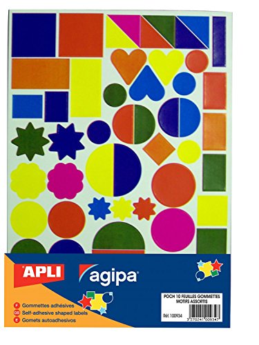 APLI Kids 100934 - Aufkleber in verschiedenen Formen und Farben - 590 geometrische Aufkleber von APLI Kids