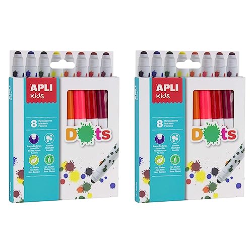 APLI Kids 16805 - Filzstifte, Punkte, 8 Stk. (Packung mit 2) von APLI Kids