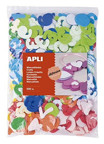 APLI Kids 17438 Zahlen Maxi – Formen aus EVA-Gummi, Zahlen, verschiedene Farben, 500 Stück von APLI Kids