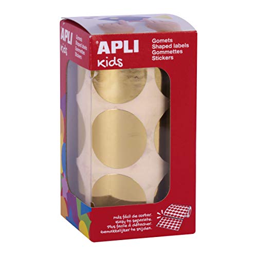 APLI Kids 18481 Gummirolle, rund, Durchmesser 33 mm, metallisch, goldfarben von APLI Kids