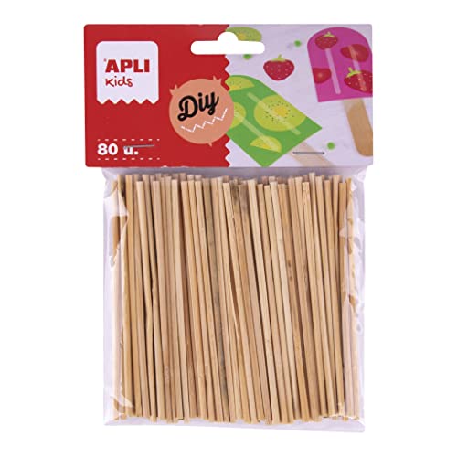 APLI Kids 18970 Mini-Stäbchen aus natürlichem Holz, rund, 80 Stück APLI Kids 18970 Mini-Stäbchen aus natürlichem Holz, rund, 80 Stück von APLI Kids