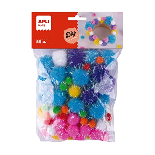 APLI Kids 19366 - Beutel mit 80 Pompons Glitter, in verschiedenen Farben, Bastelmaterial APLI Kids 19366 - Beutel mit 80 Pompons Glitter, in verschiedenen Farben, Bastelmaterial von APLI Kids
