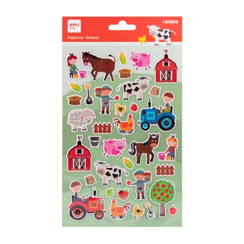 APLI Kids 20203 Maxi-Sticker Bauernhof, 1 Bogen mit permanenten Aufklebern, ideal für Scrapbooking, Dekoration oder DIY APLI Kids 20203 Maxi-Sticker Bauernhof, 1 Bogen mit permanenten Aufklebern, ideal für Scrapbooking, Dekoration oder DIY von APLI Kids
