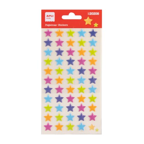 APLI Kids 20208 - Pastellsterne, 1 Bogen mit permanenten Aufklebern, ideal für Scrapbooking, Dekoration oder DIY von APLI Kids