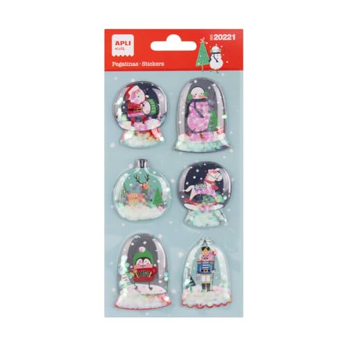 APLI Kids 20221 Weihnachts-Sticker zum Dekorieren, Modell Schneekugel, permanenter Aufkleber, ideal für Scrapbooking, Weihnachtsdekoration oder DIY APLI Kids 20221 Weihnachts-Sticker zum Dekorieren, Modell Schneekugel, permanenter Aufkleber, ideal für Scrapbooking, Weihnachtsdekoration oder DIY von APLI Kids