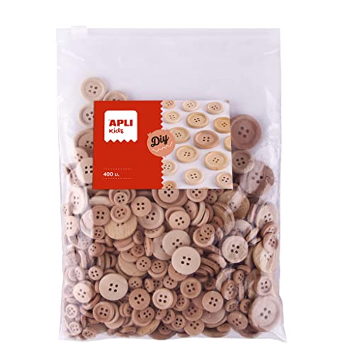APLI Kids Beutel mit 400 Knöpfen aus Naturholz, verschiedene Größen, 18799 APLI Kids Beutel mit 400 Knöpfen aus Naturholz, verschiedene Größen, 18799 von APLI Kids