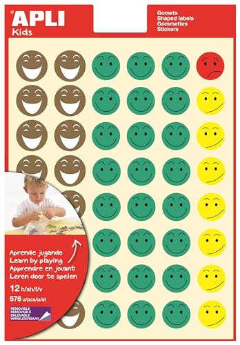Apli 835220 Aufkleber Smiley, 12 Blätter Apli 835220 Aufkleber Smiley, 12 Blätter von APLI Kids