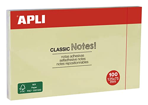 Apli Agipa Sticky Notes, Pad, 100 Seiten, 75 x 125 mm, gelb Apli Agipa Sticky Notes, Pad, 100 Seiten, 75 x 125 mm, gelb von APLI